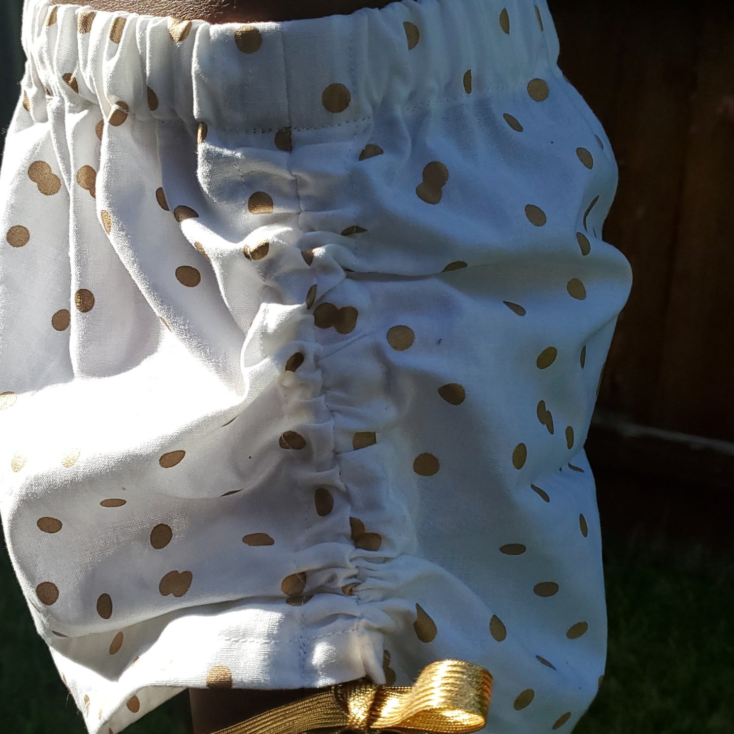 Golden Ruched Shorts